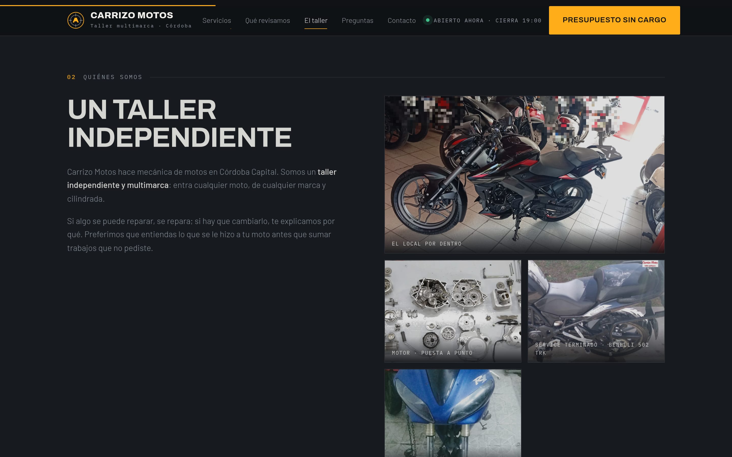 Carrizo Motos — vista del sitio